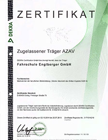 Fahrschule Englberger - DEKRA Zertifikat